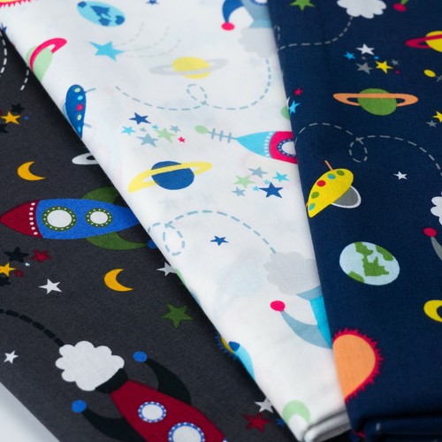 Baumwollstoff space kinder - baumwollstoff,